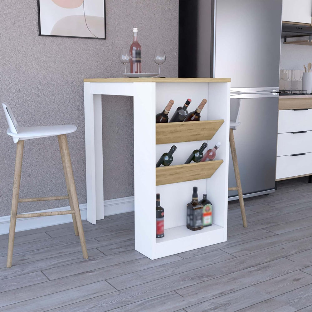 Multicolor Kitchen Island with Shelves and Table Top | Includes two side shel...