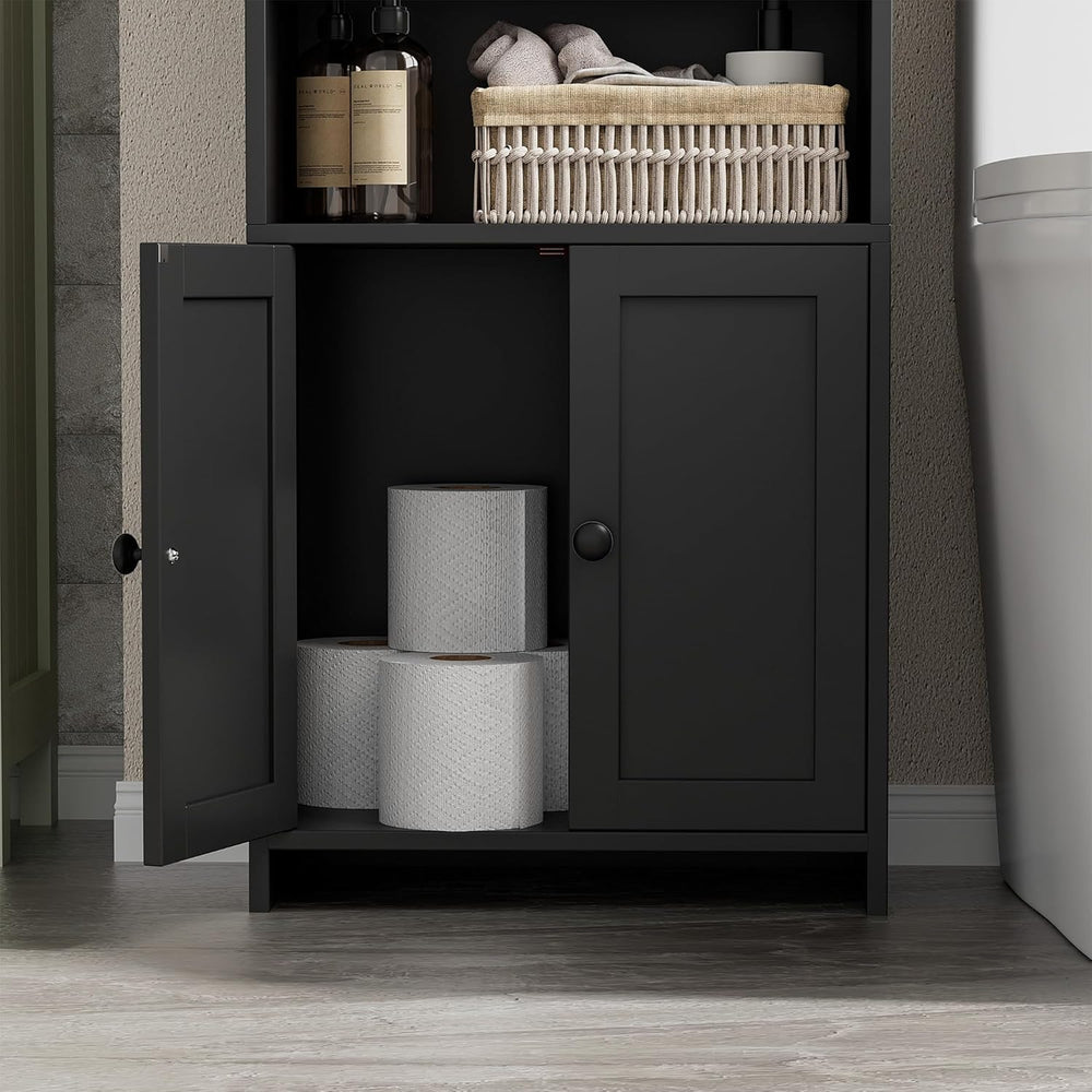Homhedy Small Bathroom Storage Cabinet, Freestanding Toilet Paper Storage wit...