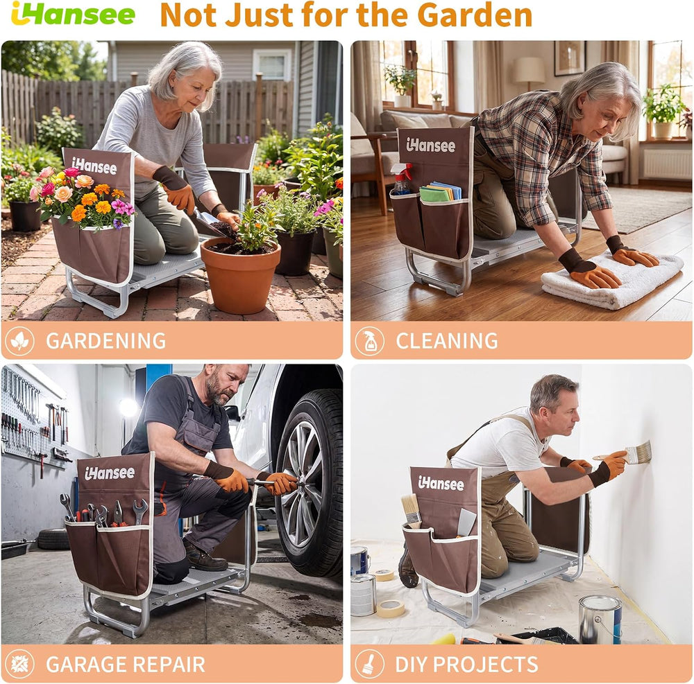 Garden Kneeler and Seat, Gardening Bench with Handles to Stand Up Easily