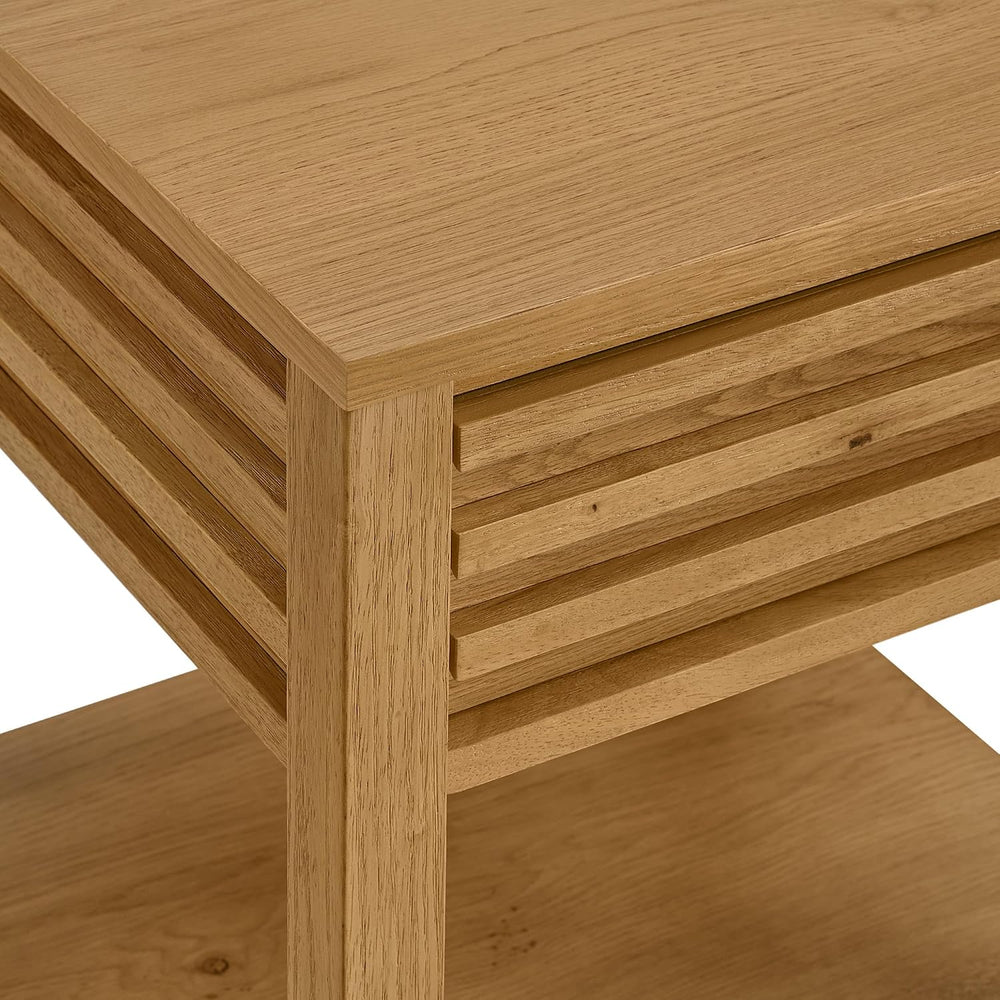 Martin Svensson Home Julian Genuine Oak Wood End Table, 20 Inch Square, Mid C...