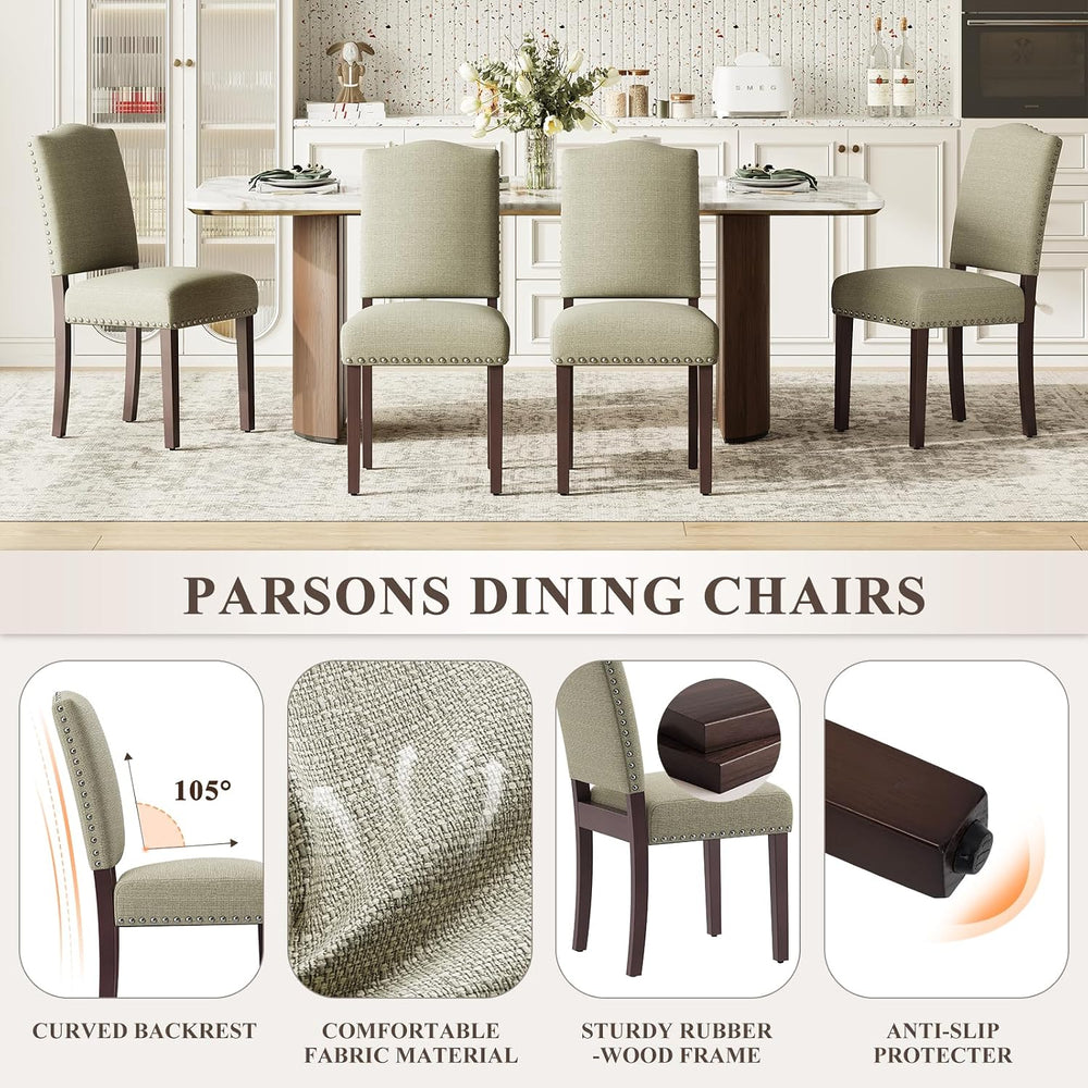 MALOL Upholstered Parsons Dining Chairs Set of 6, Modern Dining Room Chairs w...