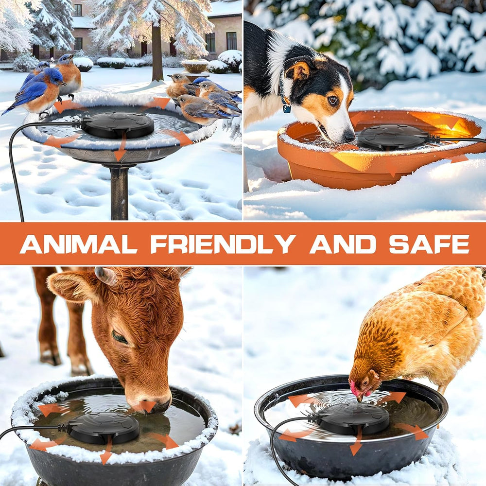 Bird Bath Heater for Outdoors in Winter, 120W Birdbath Heater, Black