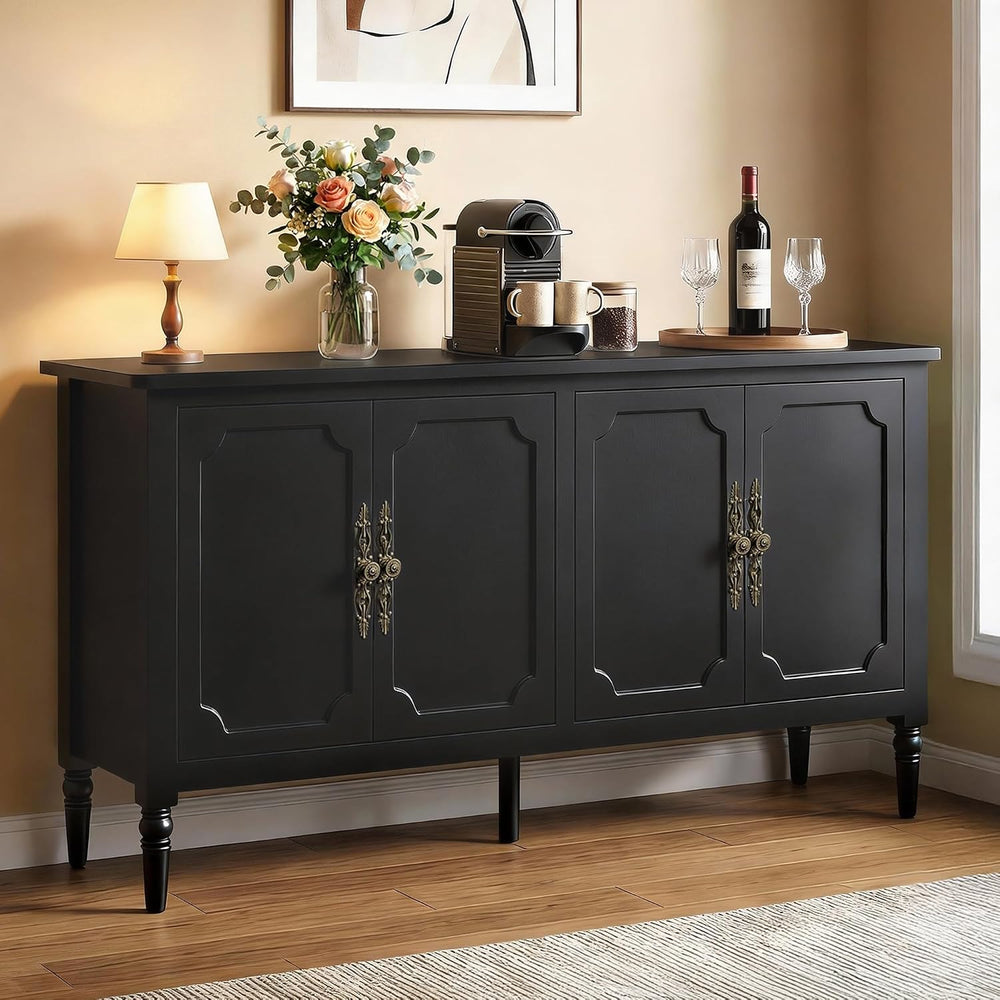 RoyalCraft Buffet Cabinet with Storage, 59" Painted Sideboard Coffee Bar