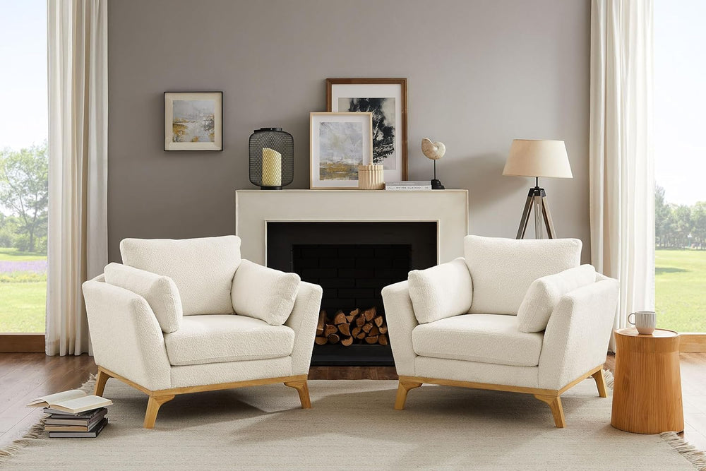VANOMi Large-Sized Accent Chair, Thick Cushion Bedroom Reading Chair, Comfort...