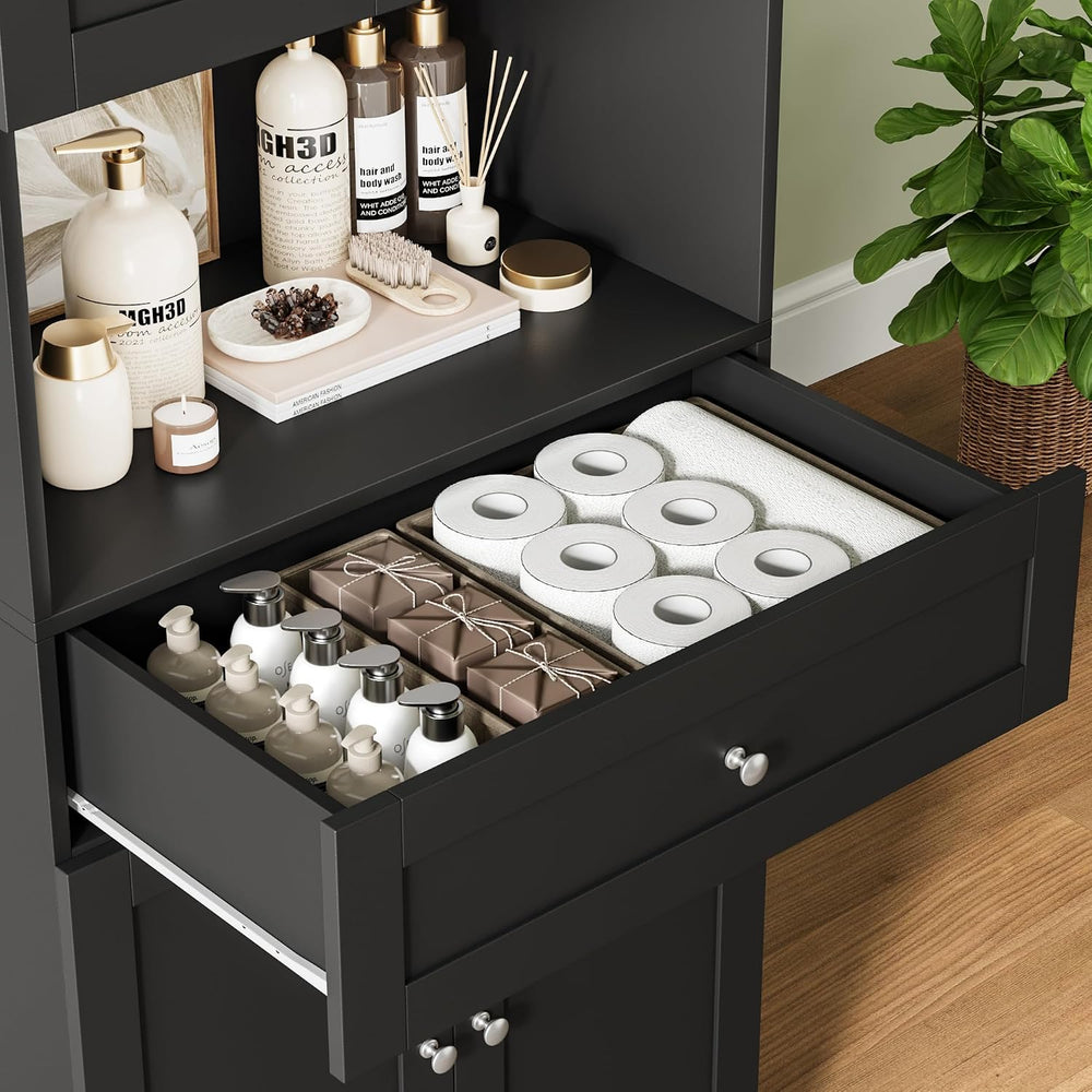 HIFIT 2 Pcs Tall Kitchen Pantry Cabinet, Large Kitchen Hutch Storage Cabinet ...