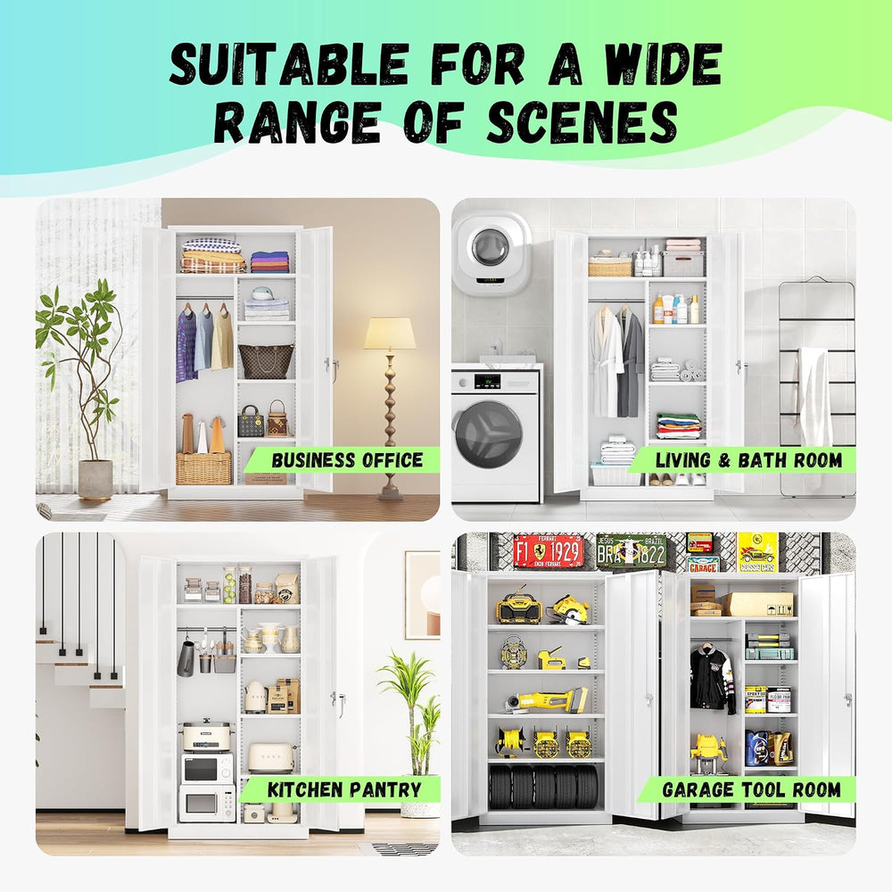 Bonusall Metal Wardrobe Closet, 72" Armoire Wardrobe with Lockable Doors...