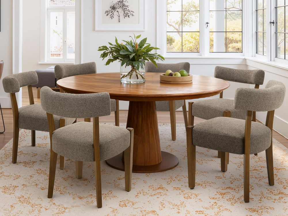 RNKSFX Upholstered Dining Chairs Set of 4, Walnut Wooden Kitchen & Dining...