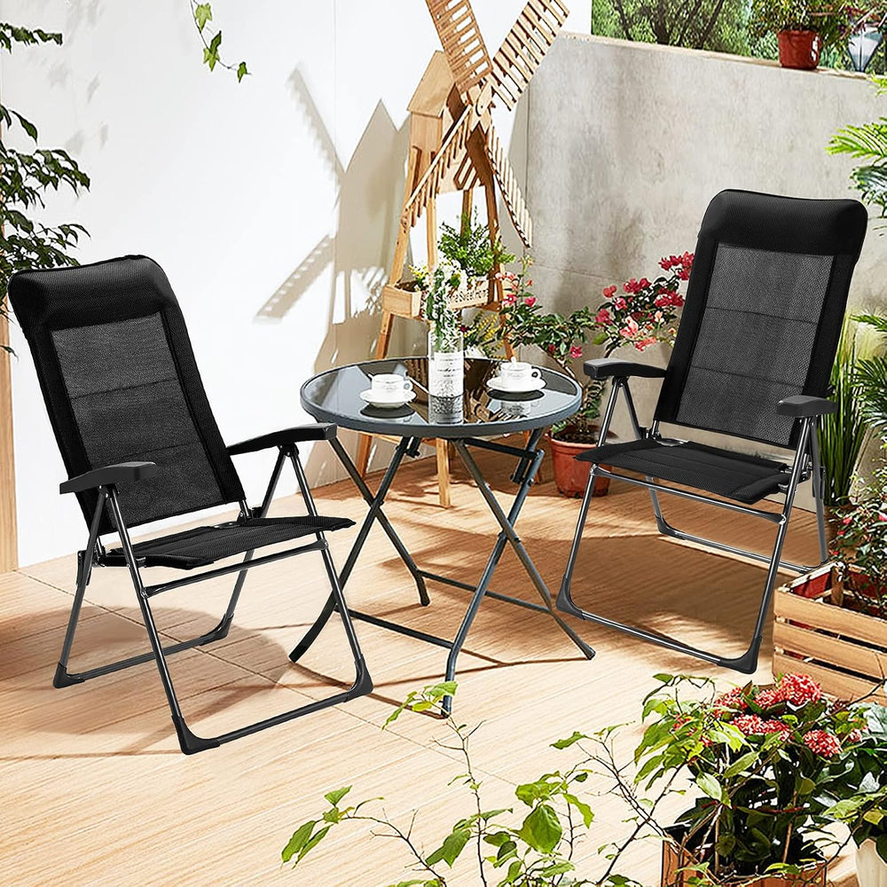 GIANTEX Set of 2 Patio Dining Chairs, Folding Patio Chairs, Outdoor Lawn Chai...