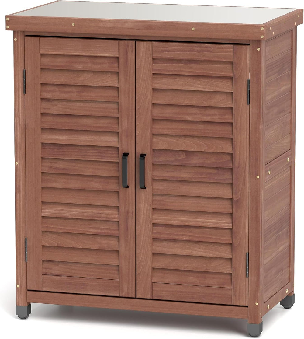 32" Solid Wood Modern Sideboard, Farmhouse Buffet with Rustic Design, St...