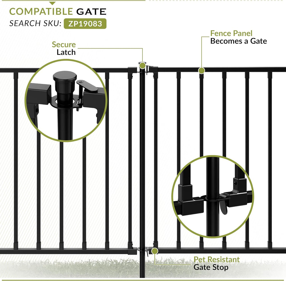 Zippity 24in Zurich Fence Kit, Poly-Steel DIY No Dig Kit