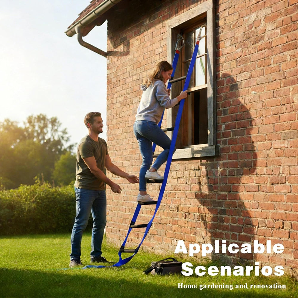 16 Feet Fire Escape Ladder Portable Household Ladder for 2-3 Story Homes Reus...