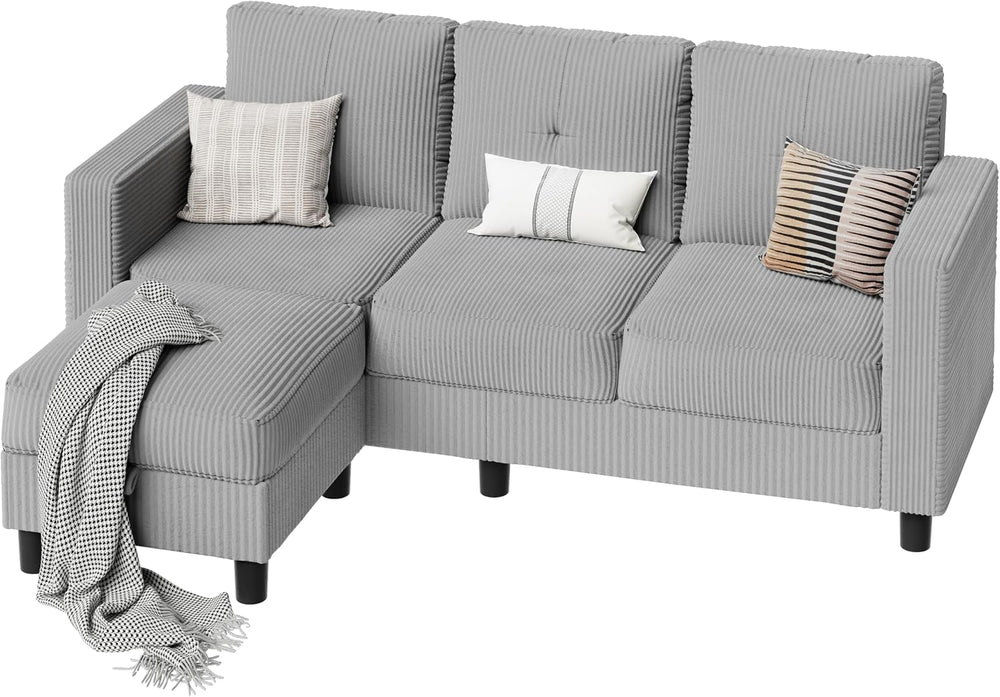 SUNLEI Convertible Sectional Sofa for Small Spaces, L Shaped Modular Sofa wit...