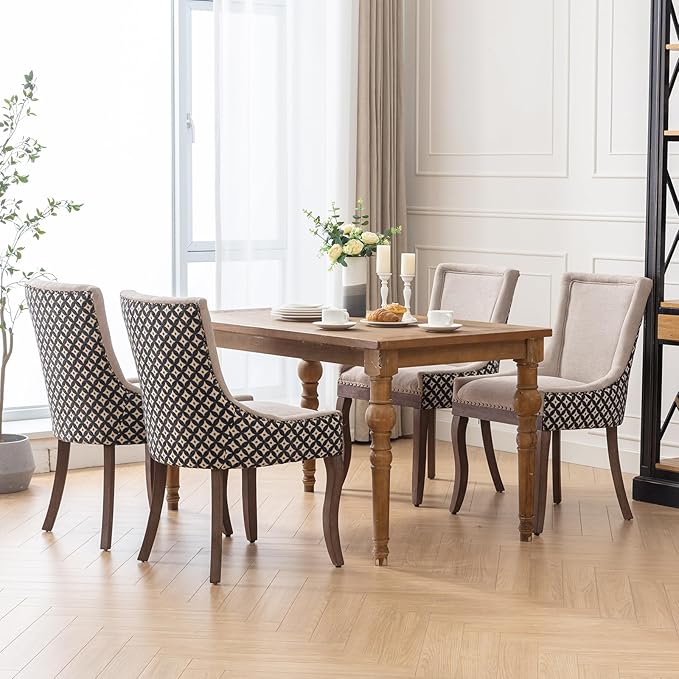 Dining Chairs Set of 2, Kitchen & Dining Room Chairs, Fabric Upholstered ...