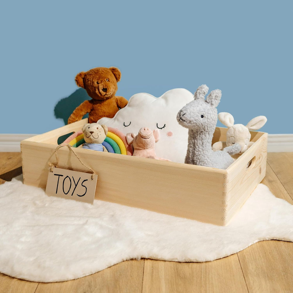 Creative Deco Large Wooden Crate Nesting Crate Handles | 23.62x15.74x5.51in |...