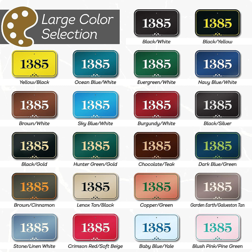House Address Sign, House Address Plaque, Indoor/Outdoor Use, 7x12 Inch, 22 C...