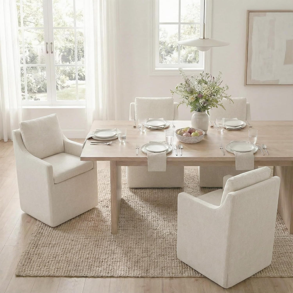 KISLOT Upholstered Dining Chairs Set of 1 with Washable Cover, Oatmeal