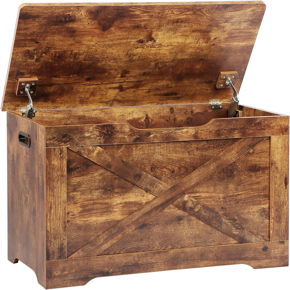 Timberer 31.5" Storage Chest, Wooden Storage Bench, Entryway Shoes Bench...