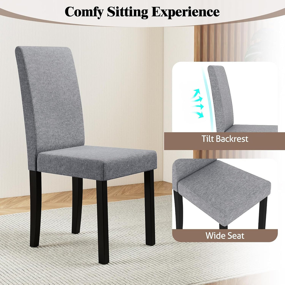 GOFLAME Upholstered Dining Chairs Set of 4, Fabric Kitchen Chairs with Padded...