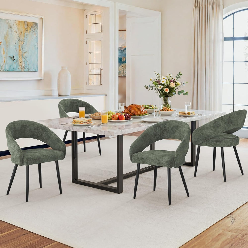 LUE BONA Modern Dining Chairs Set of 4, Upholstered Armrest Side Chairs for K...
