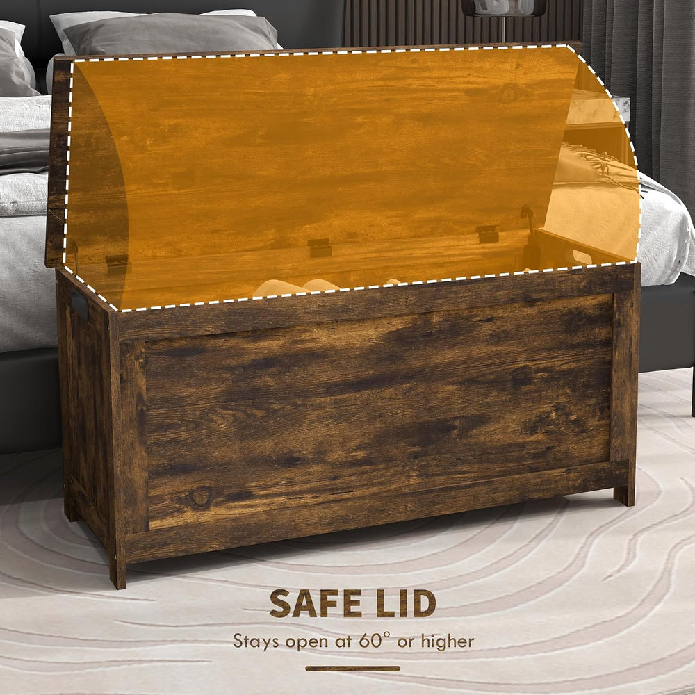 HOMCOM Storage Bench Cut-out Handles 39.4" x 15.7" x 18.9" Rus...