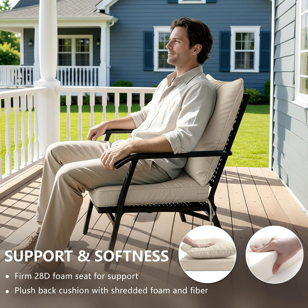 22x22 Inch Patio Chair Cushions Set of 2, Outdoor Furniture Cushions - Remova...