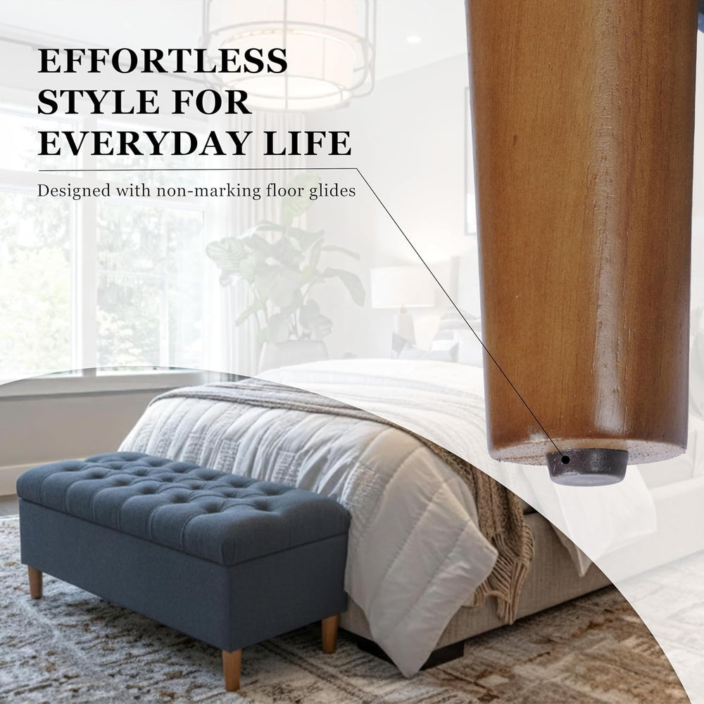 Homepop Home Decor | Tufted Ainsley Button Storage Ottoman Bench with Hinged ...