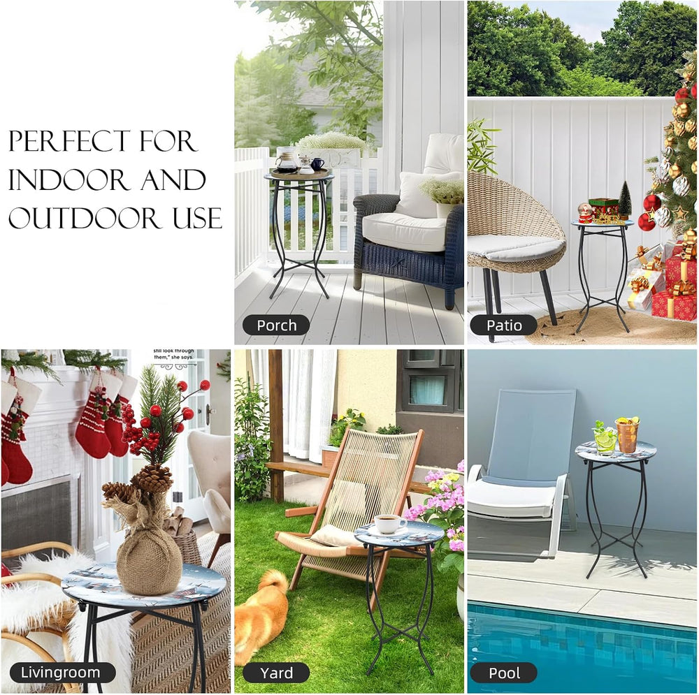 Fashion&cool 21" H Side Table for Indoor Outdoor, Weather Resistant ...