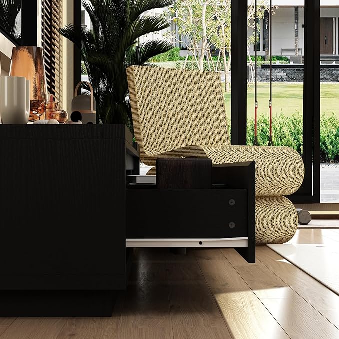 Expandable TV Stand Media Console Table, Modern Entertainment Center with Thr...