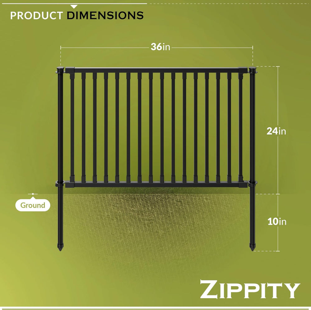 Zippity 24in Zurich Fence Kit, Poly-Steel DIY No Dig Kit