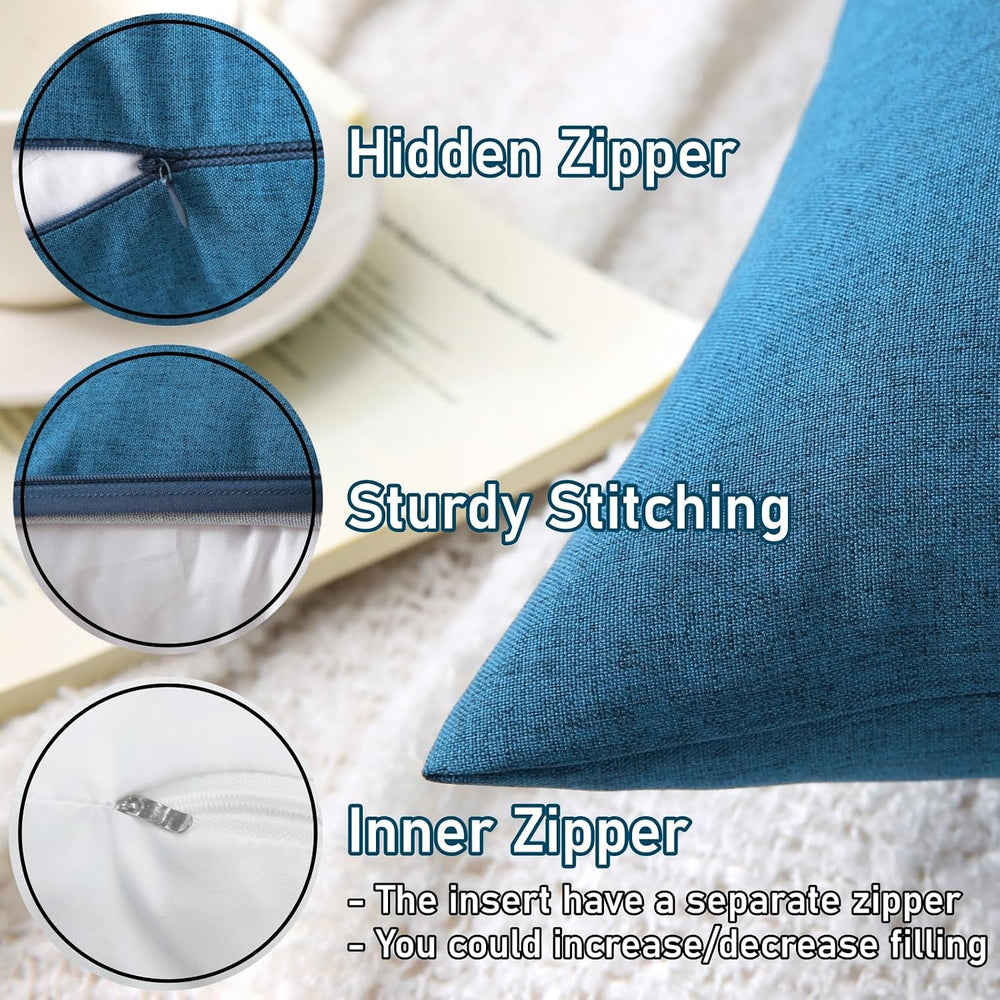 Outdoor Throw Pillows with Inserts, Waterproof Pillows for Outdoor Seating, S...