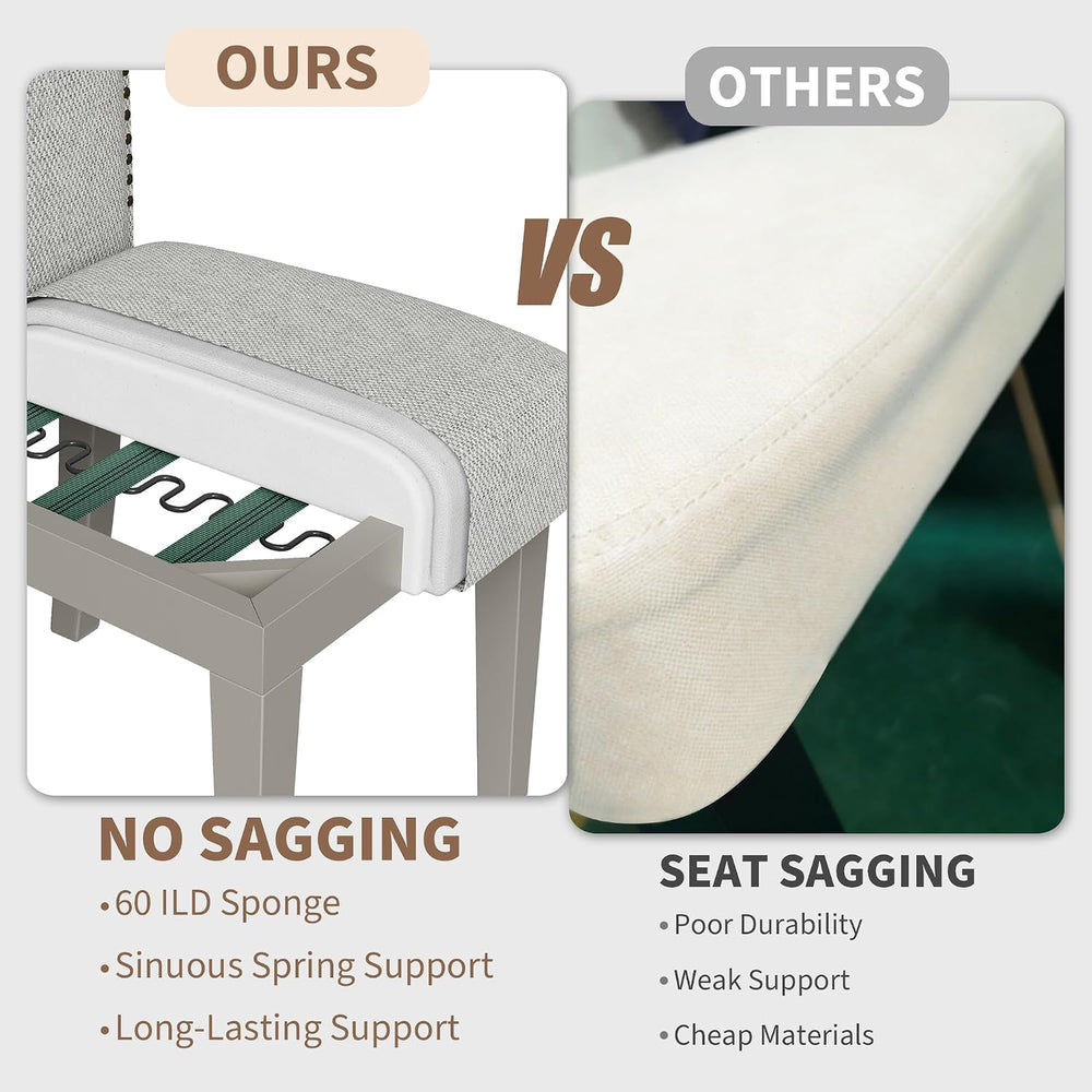 GarveeHome Upholstered Dining Chair Set, Solid Wood Chairs with Solid Wood Le...