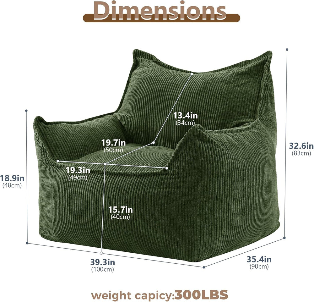 EBENCHICO Giant Bean Bag Chair for Adults, Corduroy Large Bean Bag Chairs for...