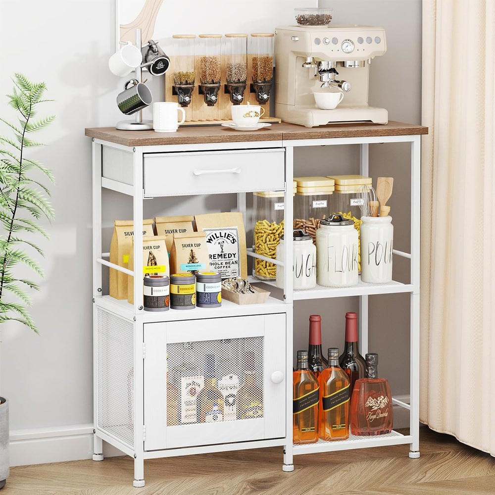 SWTYMIKI Coffee Bar Cabinet for Home - Farmhouse Coffee Stand Station Multi-P...
