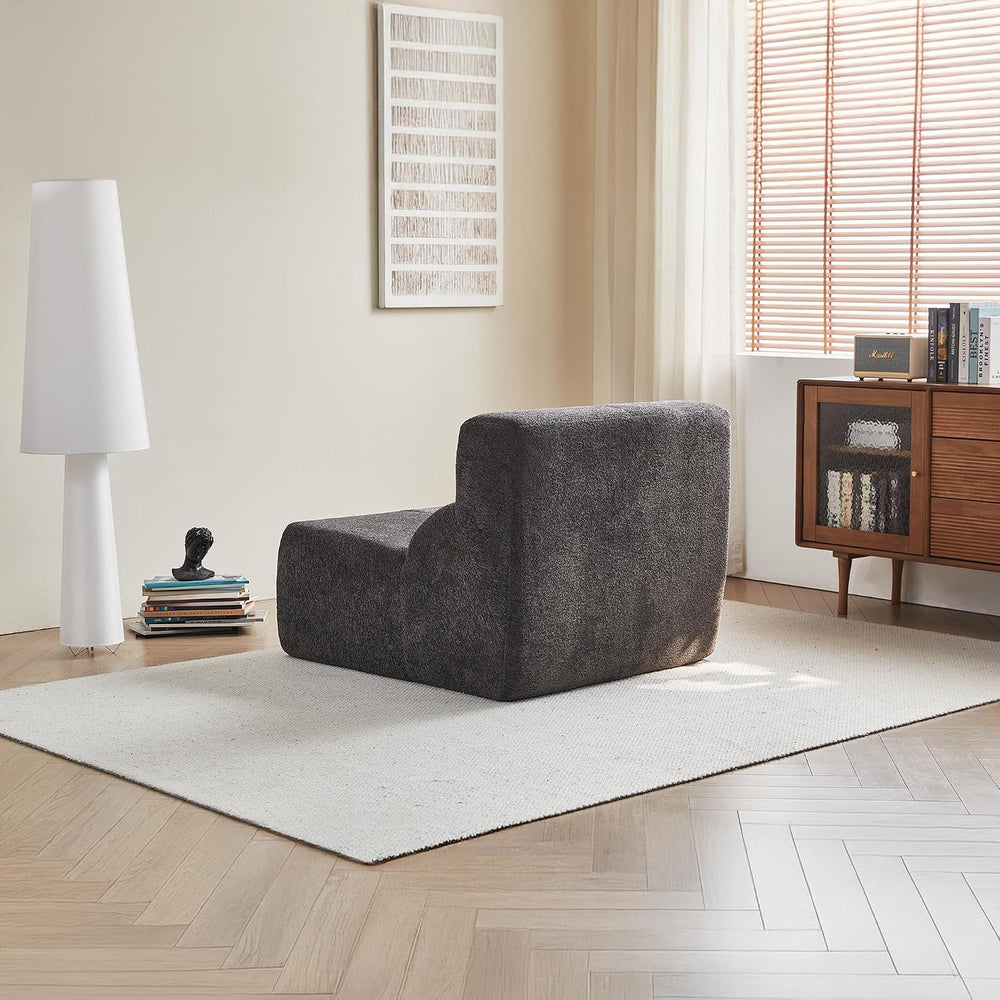 Fireside Chair, Modern Comfy Raindrop Velvet Fabric Bean Bag Chairs, Upholste...