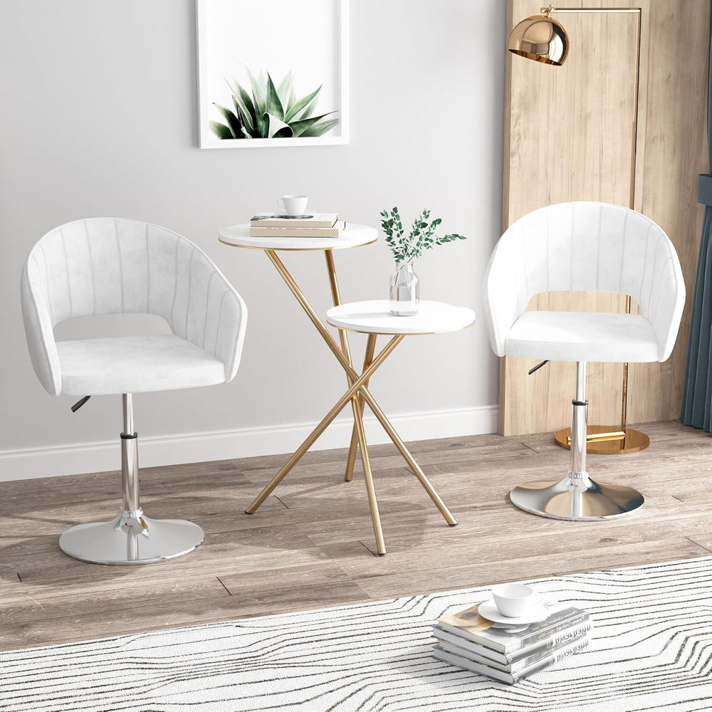 VECELO Large Wide Velvet Accent Chair, Adjustable Luxury Vanity & Dining ...