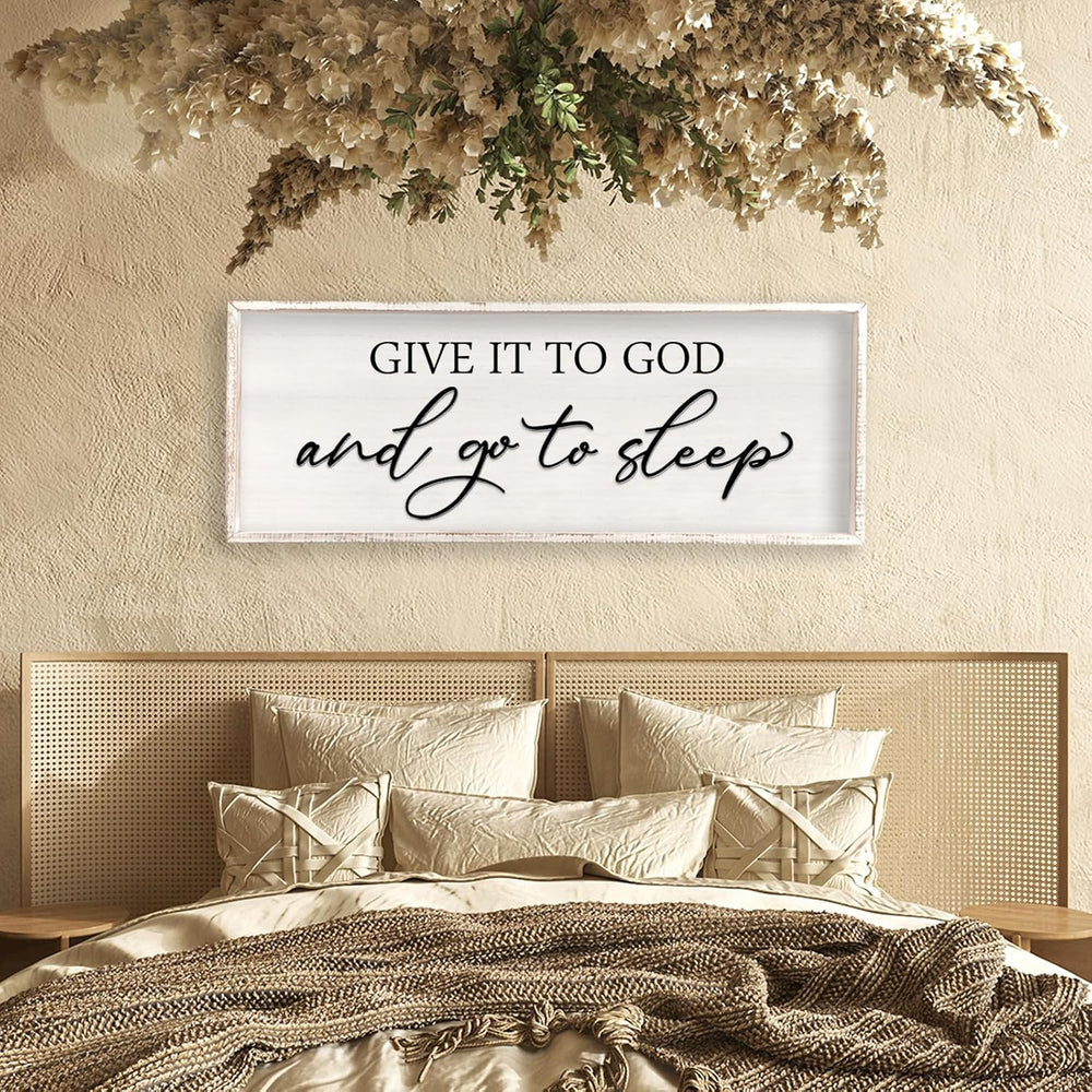 RLWangChao Give it to God and Go to Sleep Sign Wall Decor 40" X 15"...