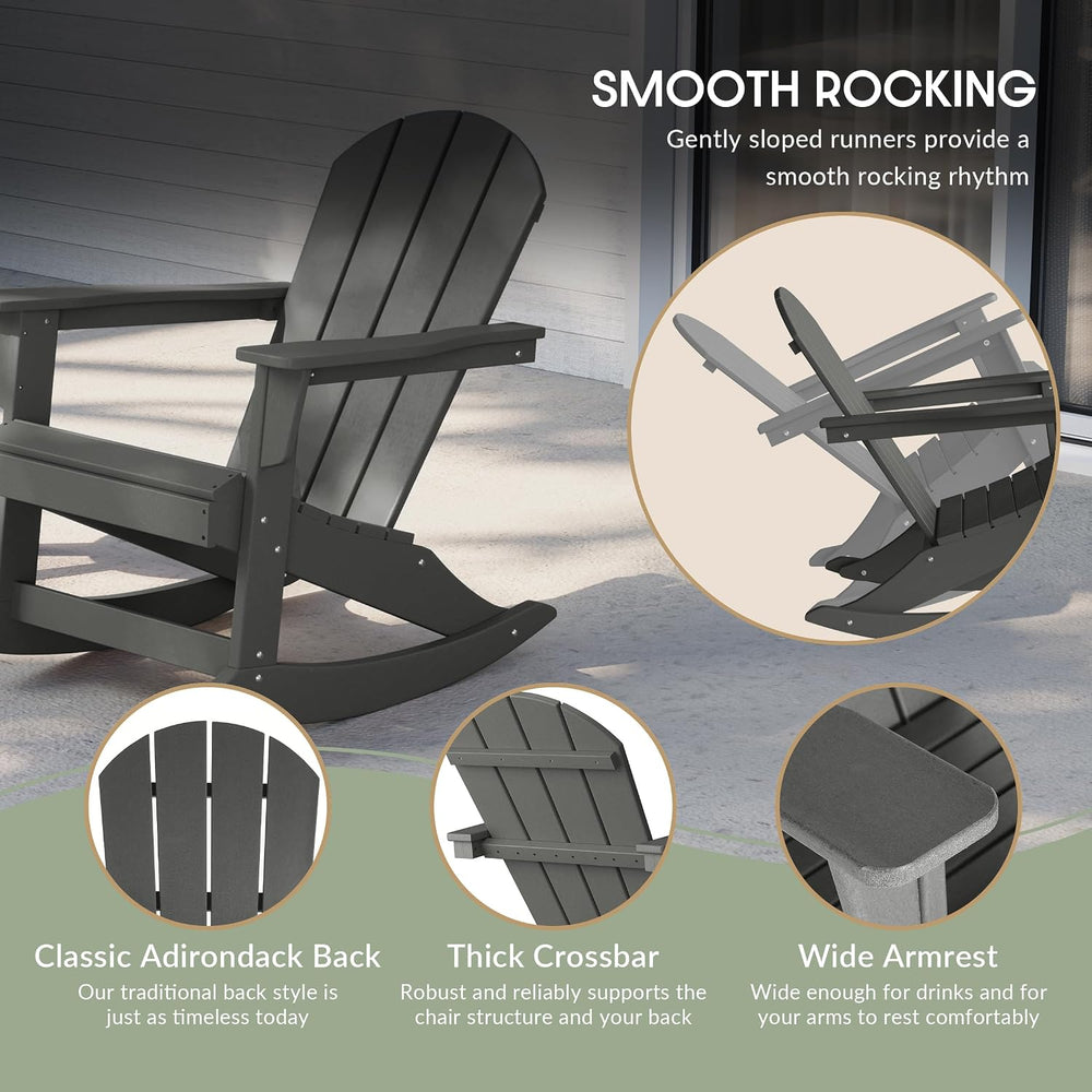 WestinTrends Malibu 2 Piece Set Outdoor/Patio Poly Adirondack Rocking Chairs ...