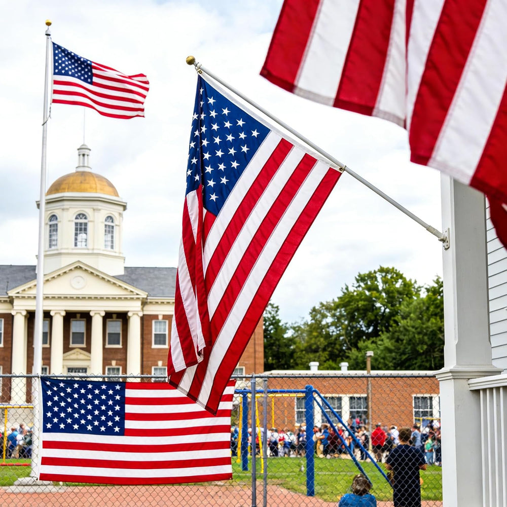 American Flag Made in USA, 3x5 FT Heavy Duty Nylon Outdoor Flag, Super Durabl...