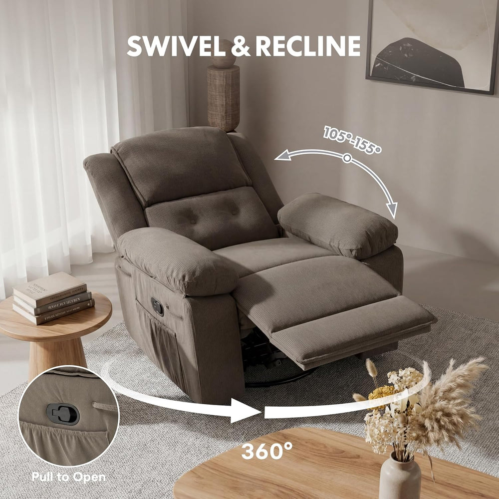 FLEXISPOT XRC2 360° Swivel Rocker Recliner with Massage & Lumbar Heat