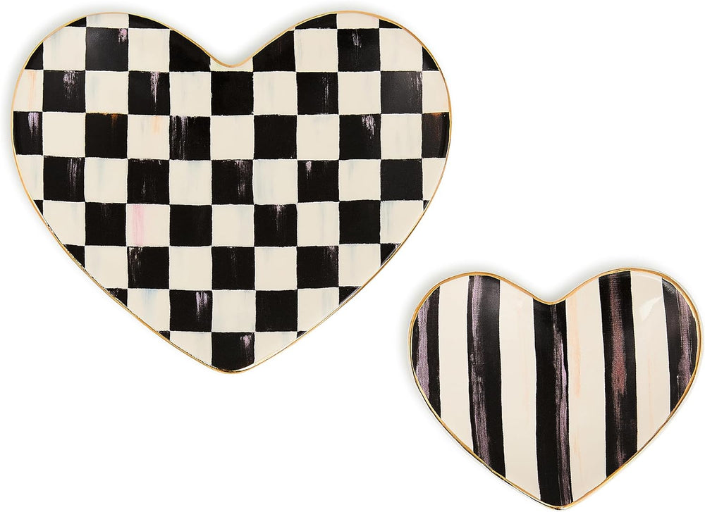 MACKENZIE-CHILDS Ceramic Trinket Dish Set, Courtly Heart | Handcrafted design...