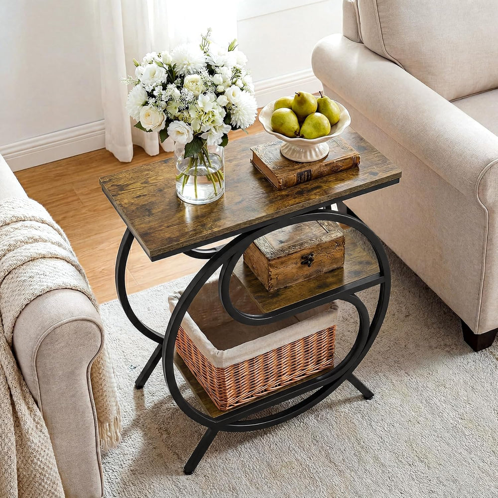 Tribesigns 3-Tier End Table, Industrial Side Table for Living Room, Small Rec...