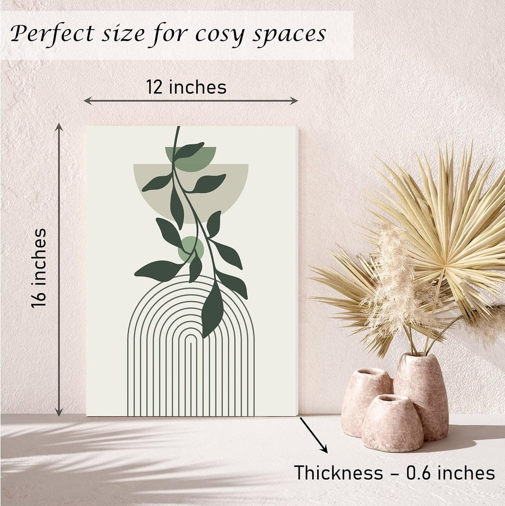 Induslyfe Large Framed Boho Canvas Wall Art Set of 3, Mid Century Modern room...