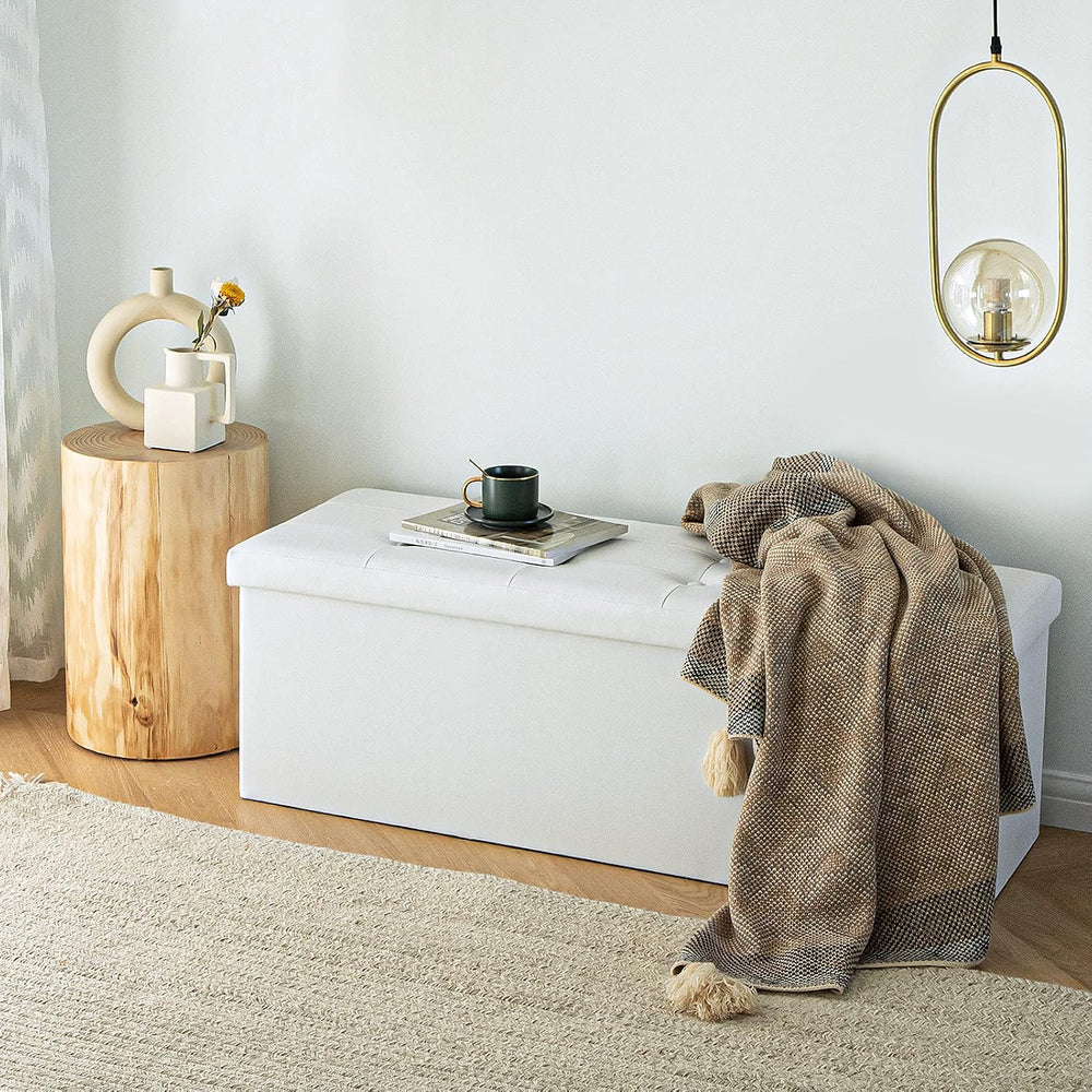 Camabel 43 Inch Folding Storage Ottoman Bench 120L Hold up 700lbs Ottoman wit...