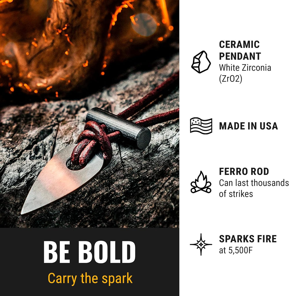 Wazoo Gear Spark Necklace™ Wearable Ferro Rod Firestarter