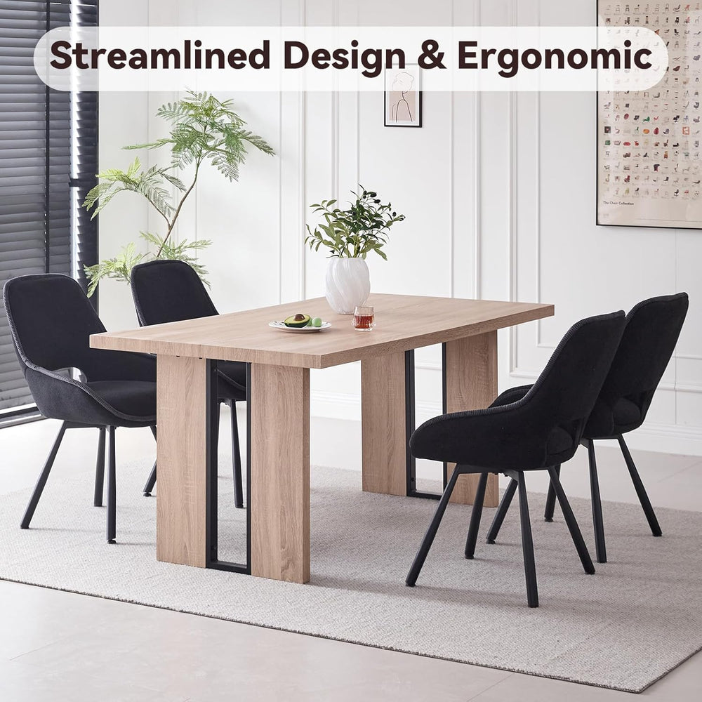 Swivel Dining Chair Set of 4, Modern Upholstered Fabric Kitchen Chairs with T...