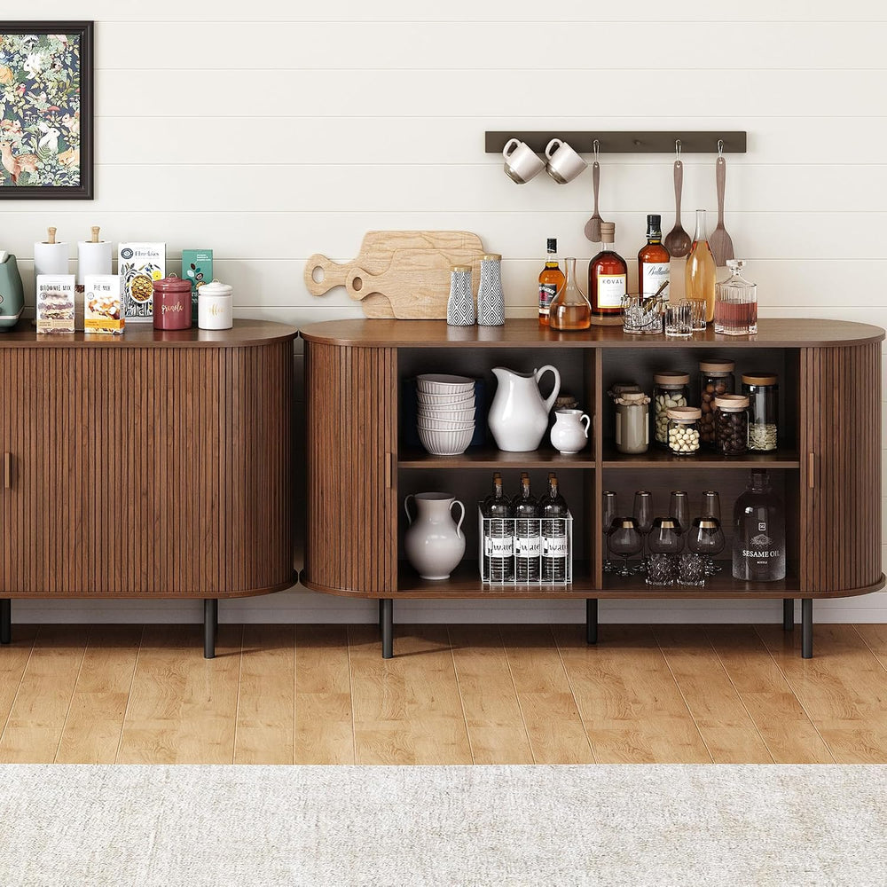 ONBRILL 55" Sideboard Buffet Cabinet with Storage, Sliding Door & Ad...