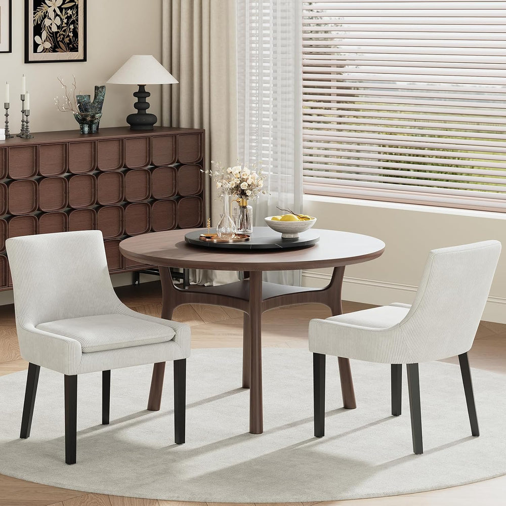 MALOL Dining Chairs Set of 2, Upholstered Corduroy Dining Room Chair with Woo...