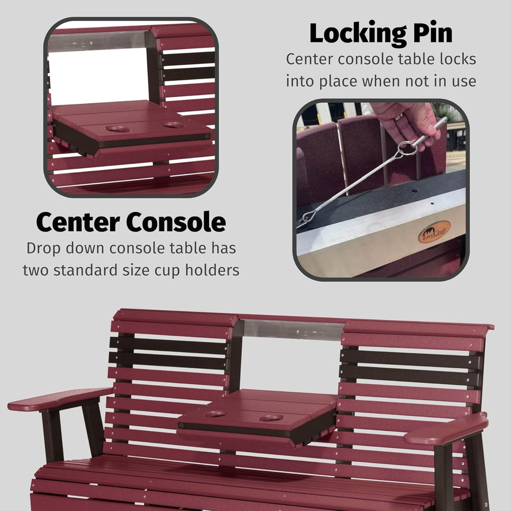 LuxCraft Plain Glider - 5' - Available in 14 Colors (Weatherwood)