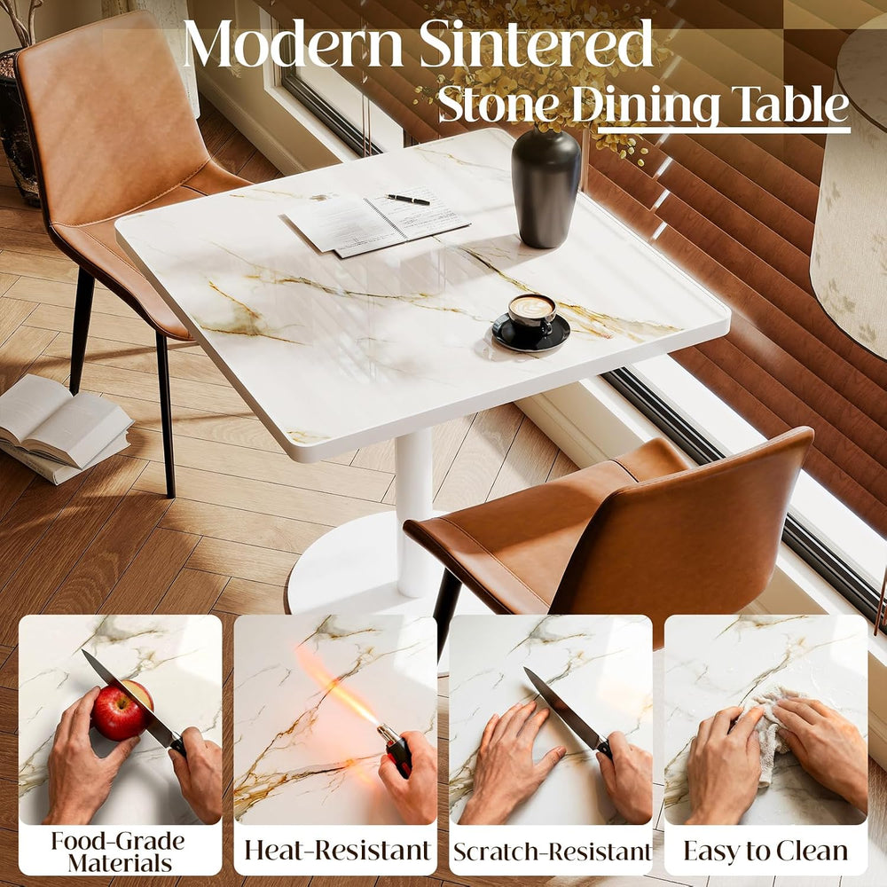 Square Dining Table,31.5'' Small Modern Square Dining Table, Sintered...
