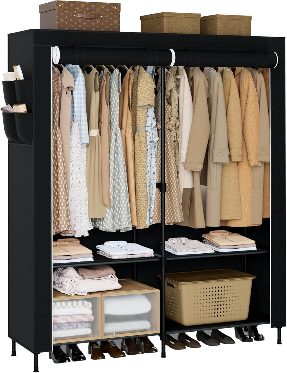 CASAMAYA Portable Closet, 54.3 Inch Large Capacity Wardrobe Closet with Cover...